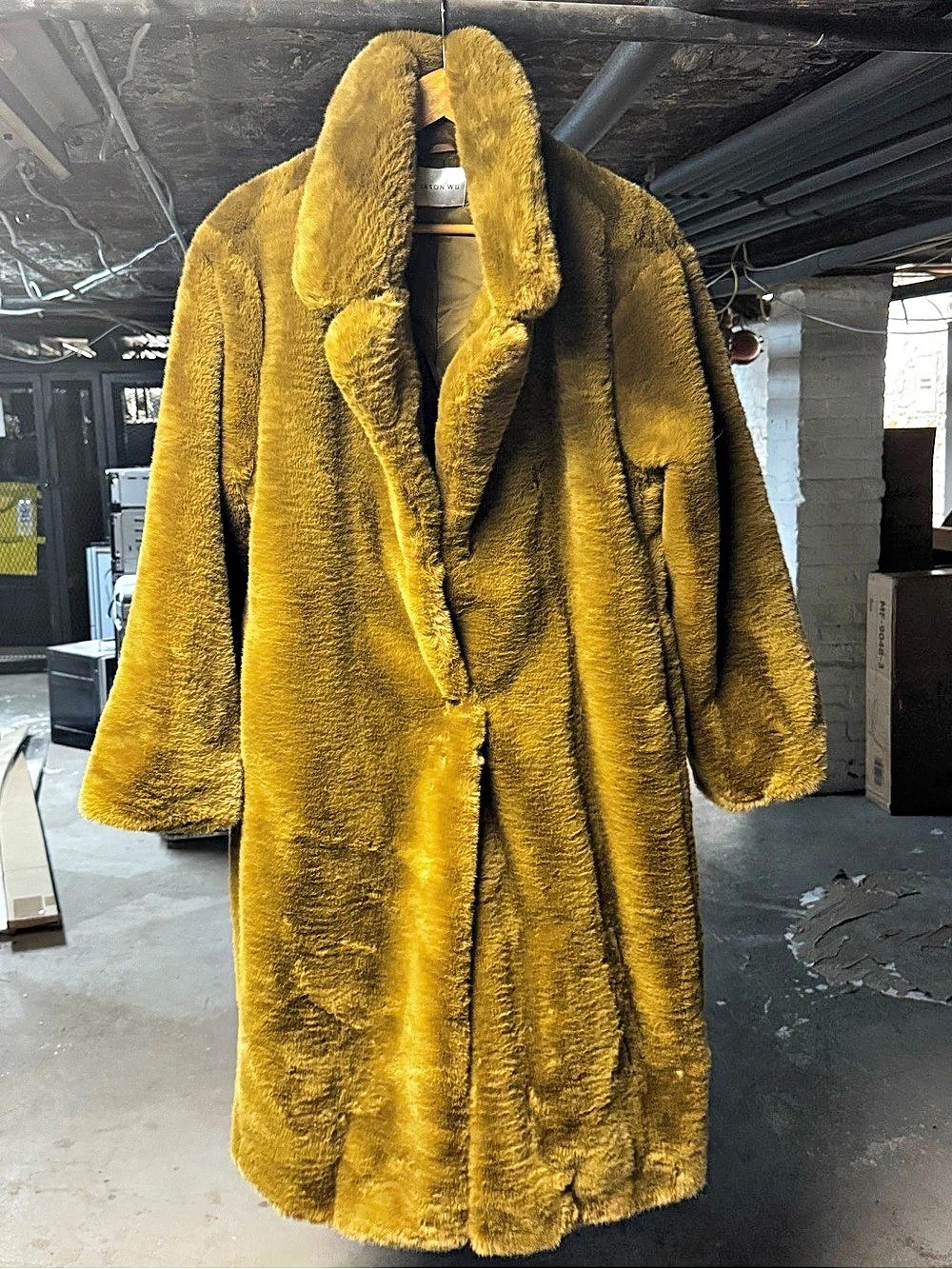 Jason Wu Faux Fur Teddy Coat in Yellow Like New